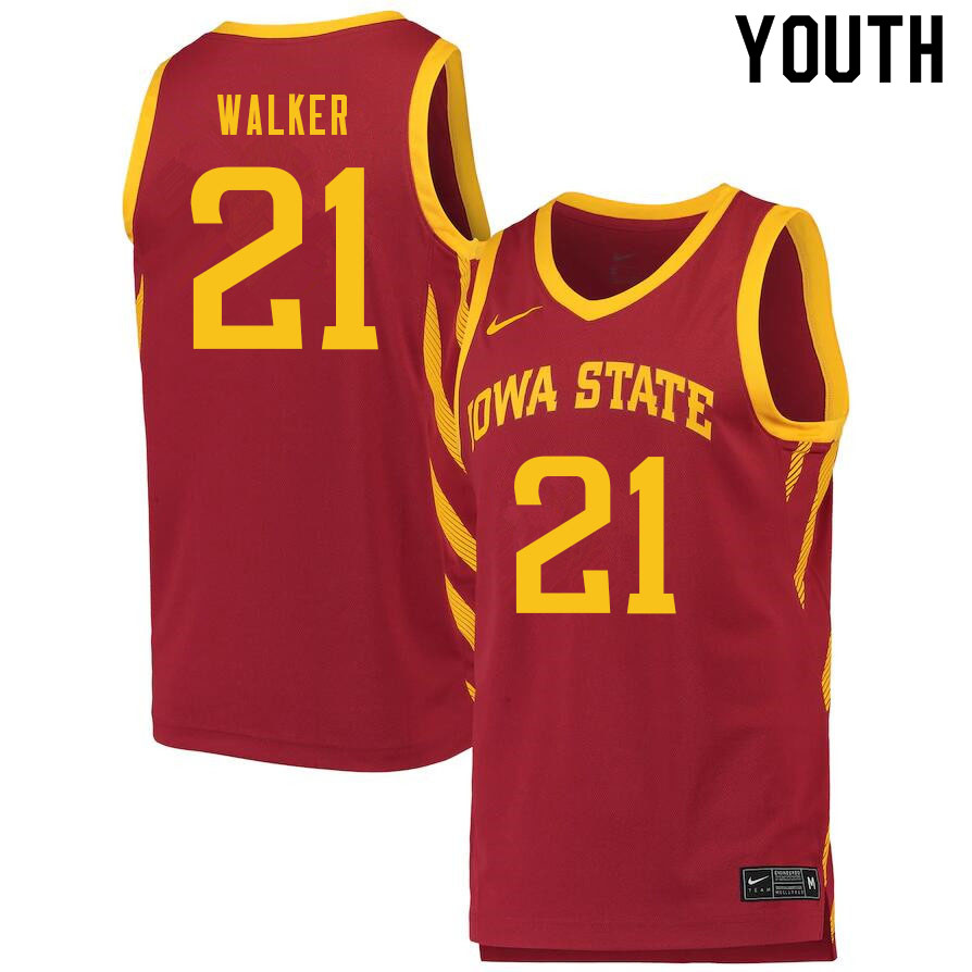 Youth #21 Jaden Walker Iowa State Cyclones College Basketball Jerseys Sale-Cardinal